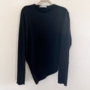 Zara asymmetrical Black long sleeve shirt size XL